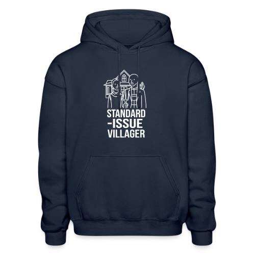 Standard-Issue Villagers (White on Color) - Heavyweight Unisex Hoodie by Gildan