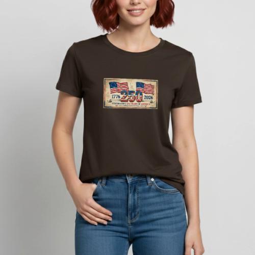 USA 250th Anniversary Flags Emblem - Heavyweight Unisex T-Shirt by Gildan