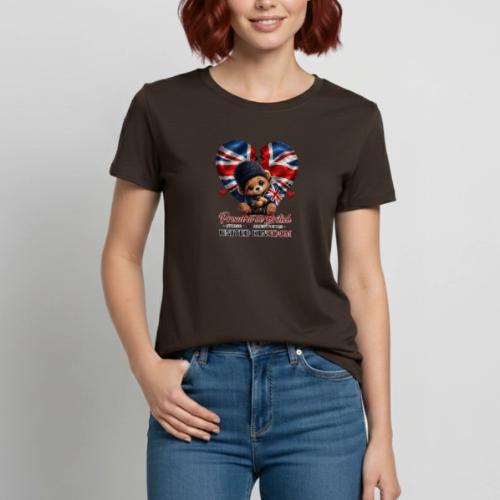 Proud to Be British Teddy Bear UK Patriot Gift - Heavyweight Unisex T-Shirt by Gildan