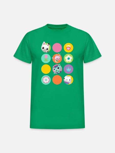 Gabbys Dollhouse Gabbys Friends & Colorful Symbols - Heavyweight Unisex T-Shirt by Gildan - irish green