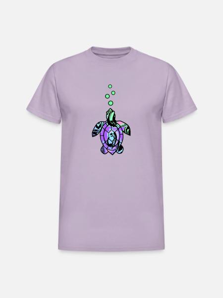 Under The Sea Turtle - Heavyweight Unisex T-Shirt by Gildan - orchid