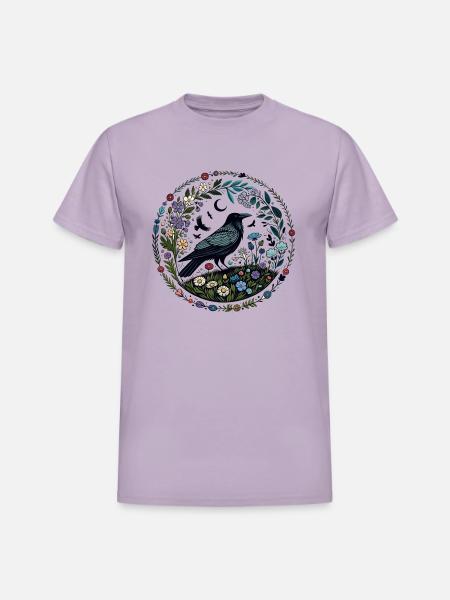 Raven - Heavyweight Unisex T-Shirt by Gildan - orchid