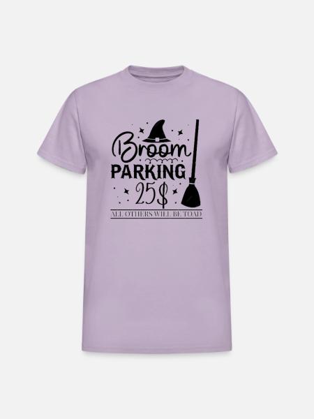 broom prank,broom parking halloween - Heavyweight Unisex T-Shirt by Gildan - orchid