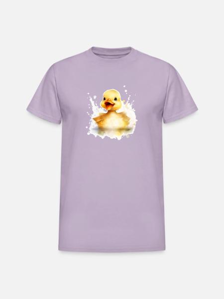 Splashy Ducky - Heavyweight Unisex T-Shirt by Gildan - orchid