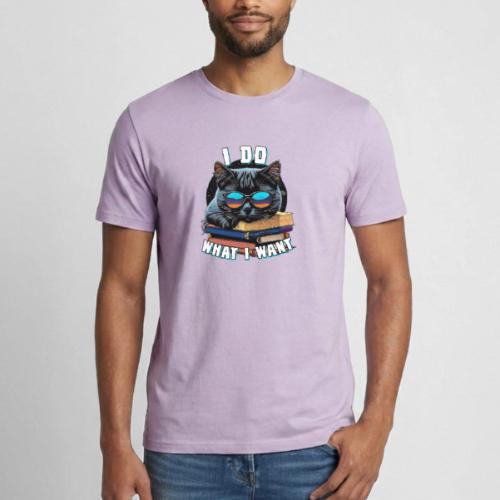 I Do What I Want Cat - Heavyweight Unisex T-Shirt by Gildan