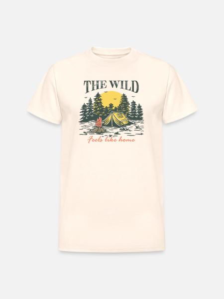 The Wild Feels Like Home - Heavyweight Unisex T-Shirt by Gildan - natural