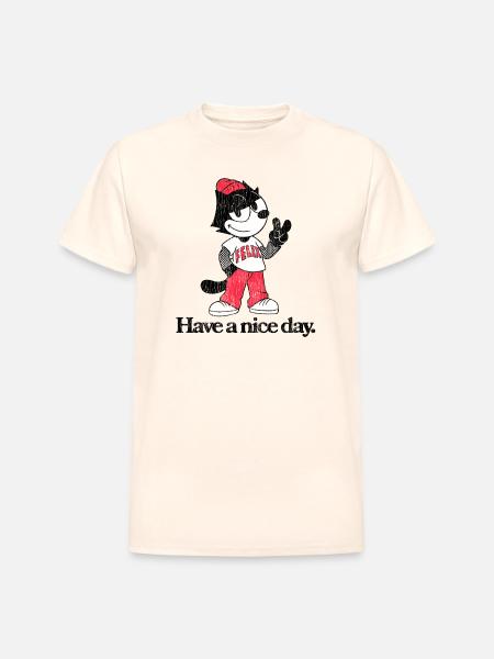 Felix The Cat In Skater Style & Have A Nice Day - Heavyweight Unisex T-Shirt by Gildan - natural