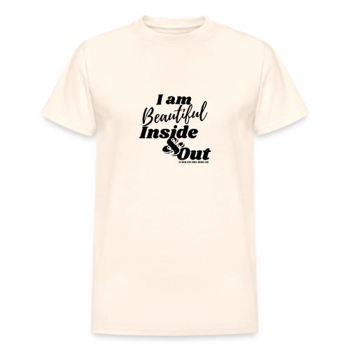 I am Beautiful - Inside and Out | Black Type - Heavyweight Unisex T-Shirt by Gildan