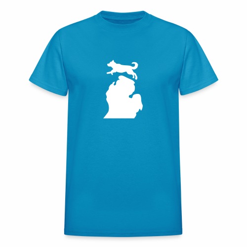 Bark Michigan Husky - Michigan Tech Colors - Gildan Ultra Cotton Adult T-Shirt