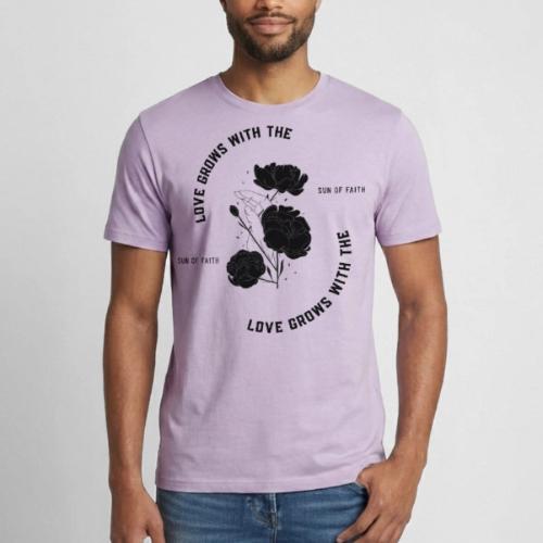 Love Grows With The Sun Of Faith - Heavyweight Unisex T-Shirt by Gildan