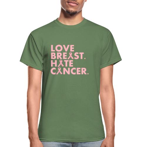 Love Breast. Hate Cancer. Breast Cancer Awareness) - Gildan Ultra Cotton Adult T-Shirt
