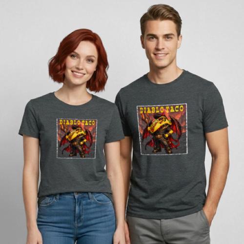 The Diablo Taco Spicy Demon Character - Heavyweight Unisex T-Shirt by Gildan