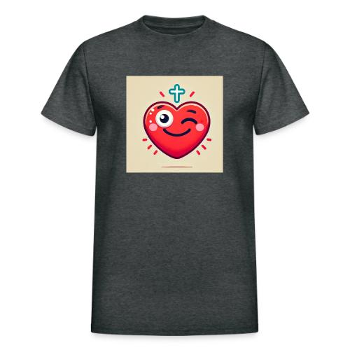 DALLE 2025 09 13 15 56 10 A winking heart sh - Heavyweight Unisex T-Shirt by Gildan