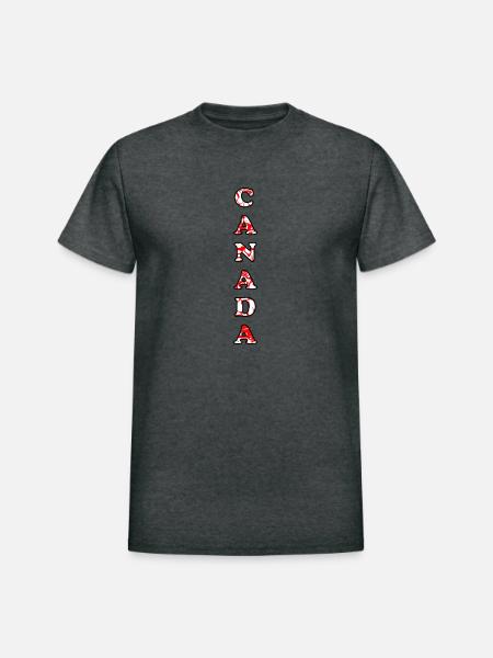 Vertical Canada Day - Heavyweight Unisex T-Shirt by Gildan - deep heather
