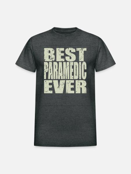 Best Paramedic Ever Paramedic Gift - Heavyweight Unisex T-Shirt by Gildan - deep heather
