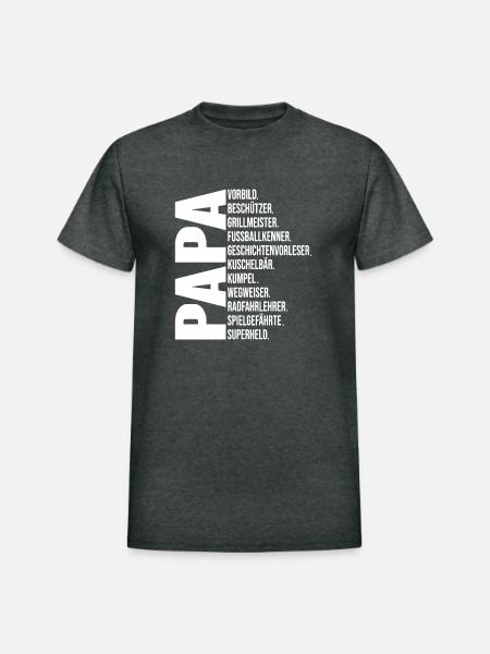 Best Papa - Heavyweight Unisex T-Shirt by Gildan - deep heather