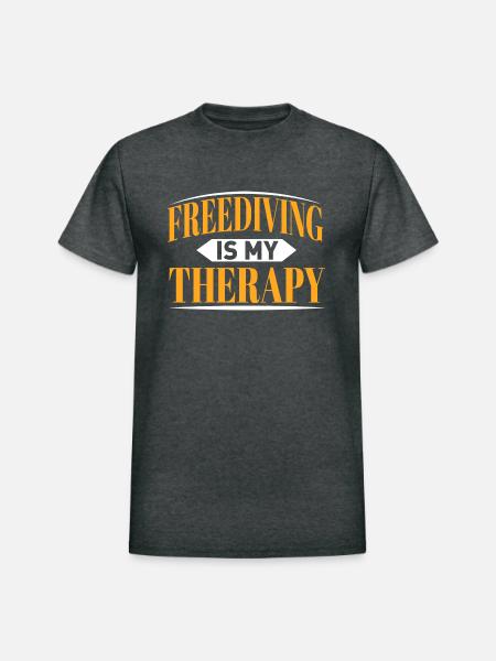 Freediving Diving - Heavyweight Unisex T-Shirt by Gildan - deep heather