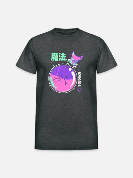 Poison Magicat - Heavyweight Unisex T-Shirt by Gildan - deep heather