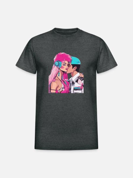 Anime Love is Limitless - Heavyweight Unisex T-Shirt by Gildan - deep heather