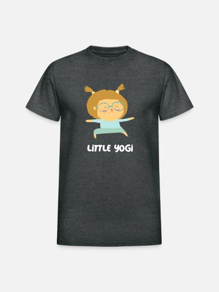 Cute Little Yogi - Heavyweight Unisex T-Shirt by Gildan - deep heather