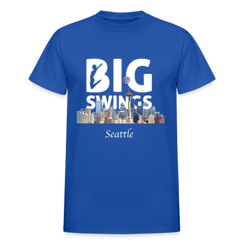 Seattle Skyline Big Swings Logo - Gildan Ultra Cotton Adult T-Shirt