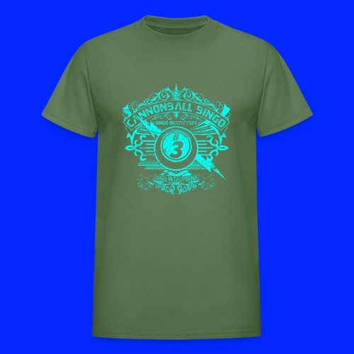 Vintage Cannonball Bingo Crest Bright Blue - Gildan Ultra Cotton Adult T-Shirt