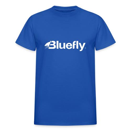 Bluefly Logotype - White - Heavyweight Unisex T-Shirt by Gildan