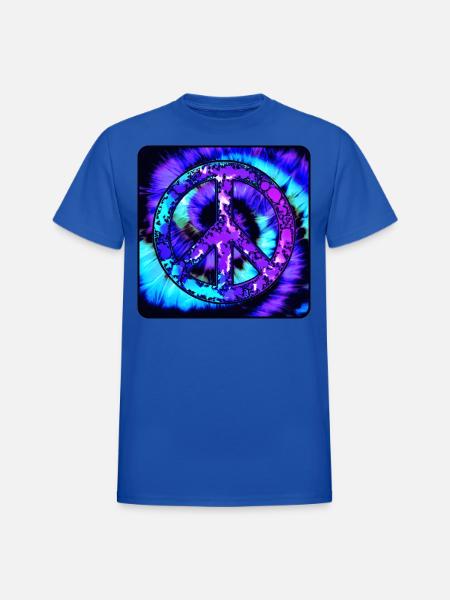 Peace - Heavyweight Unisex T-Shirt by Gildan - royal blue