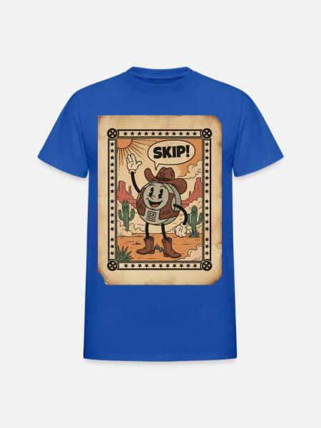 Desert Cowboy Skip Card - Heavyweight Unisex T-Shirt by Gildan - royal blue