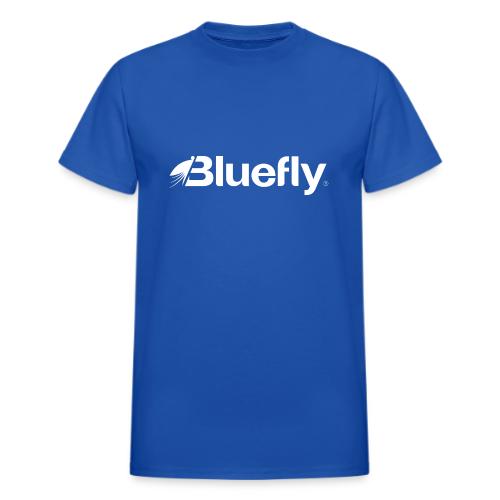 Bluefly Logotype - White - Heavyweight Unisex T-Shirt by Gildan