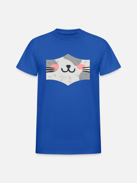 Cat Face Mask - Heavyweight Unisex T-Shirt by Gildan - royal blue