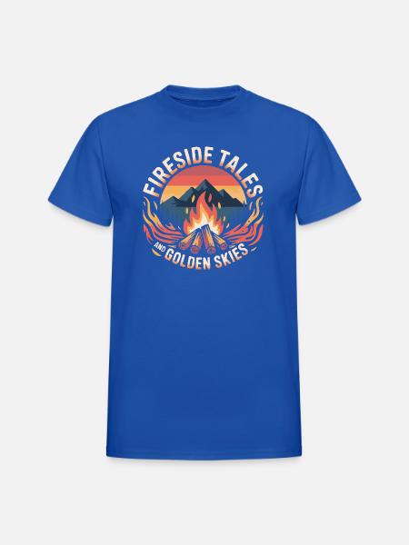 Fireside Tales And Golden Skies - Heavyweight Unisex T-Shirt by Gildan - royal blue