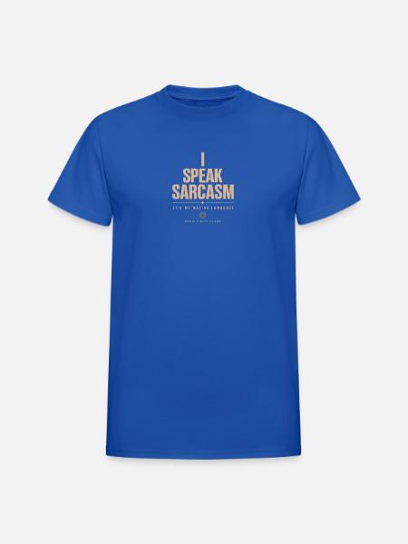 I Speak Sarcasm - Heavyweight Unisex T-Shirt by Gildan - royal blue