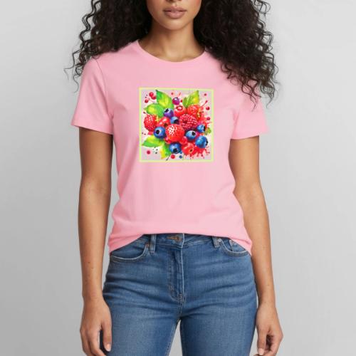 Summer Berry Splash Design - Heavyweight Unisex T-Shirt by Gildan