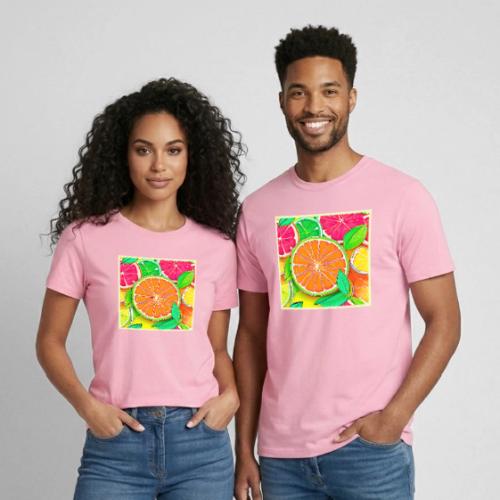 Colorful Citrus Pop Art - Heavyweight Unisex T-Shirt by Gildan