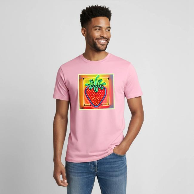 Colorful Strawberry Neon Glow