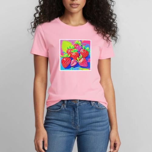 Pop Art Strawberries - Heavyweight Unisex T-Shirt by Gildan