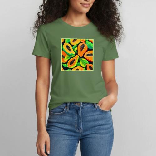 Tropical Papaya Paradise - Heavyweight Unisex T-Shirt by Gildan