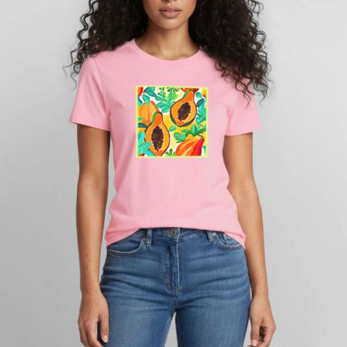 Tropical Papaya Pop Art - Heavyweight Unisex T-Shirt by Gildan