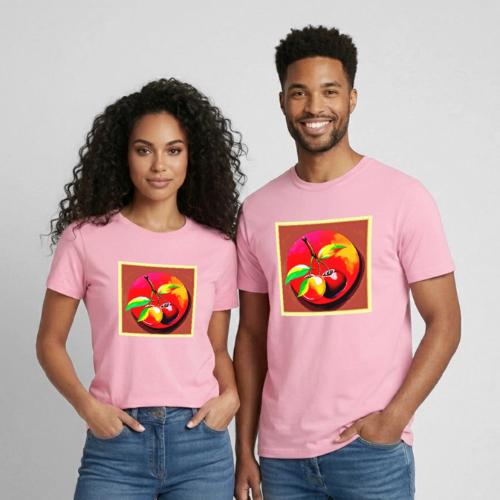 Vibrant Cherry Duo - Heavyweight Unisex T-Shirt by Gildan