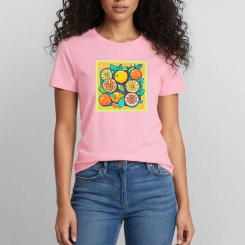 Citrus Fruit Art Design - Heavyweight Unisex T-Shirt by Gildan