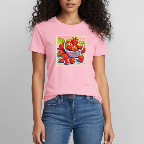Fresh Strawberry Bowl - Heavyweight Unisex T-Shirt by Gildan