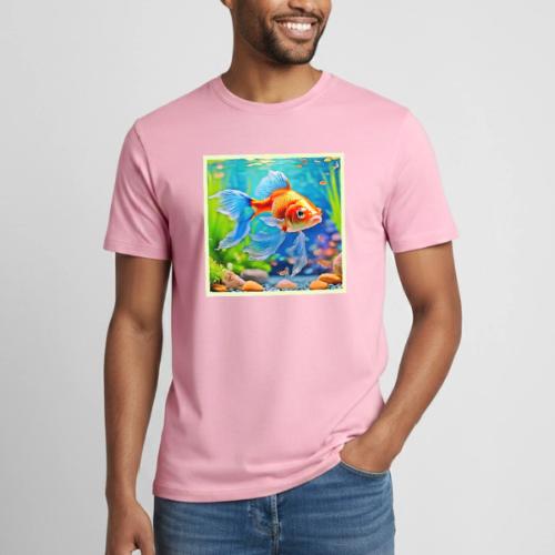 Colorful Tank Goldfish Design - Heavyweight Unisex T-Shirt by Gildan