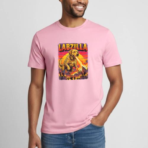 Labzilla Giant Yellow Labrador Monster Tee - Heavyweight Unisex T-Shirt by Gildan
