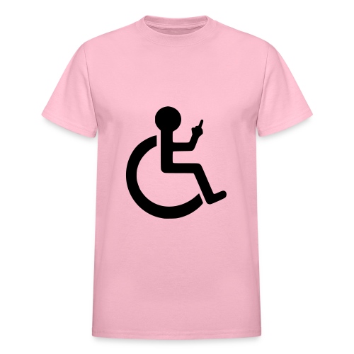 wheelchair user holding up the middle finger * - Gildan Ultra Cotton Adult T-Shirt