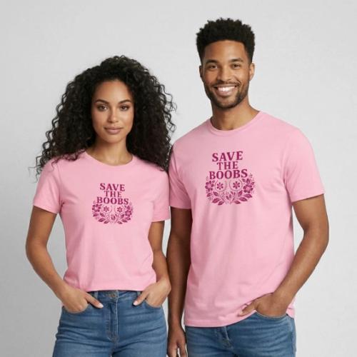 Save the boobs floral - Heavyweight Unisex T-Shirt by Gildan