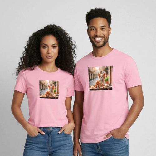 Morning coffee Chihuahua - Heavyweight Unisex T-Shirt by Gildan