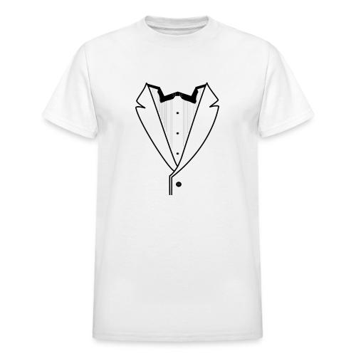 Tuxedo Plain w. Black Lines - Heavyweight Unisex T-Shirt by Gildan