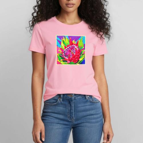 Neon Dragon Fruit Splendor - Heavyweight Unisex T-Shirt by Gildan