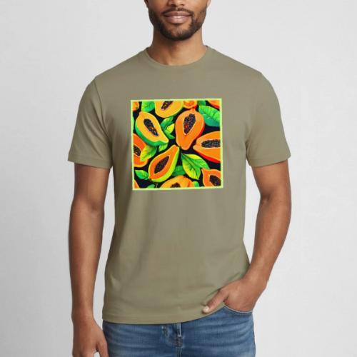 Tropical Papaya Paradise - Heavyweight Unisex T-Shirt by Gildan